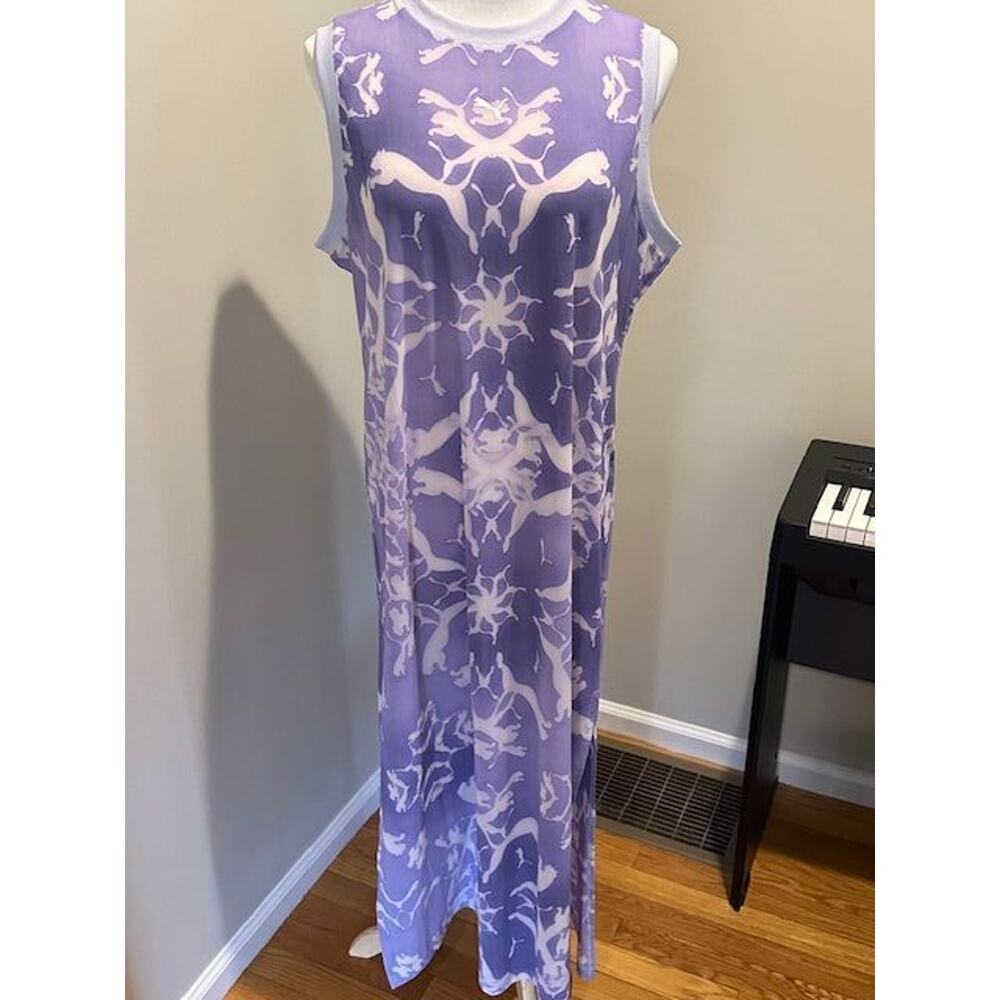 Puma Purple Mesh Midi Column Dress Sporty Dare To Athleisure Sporty NWT Large